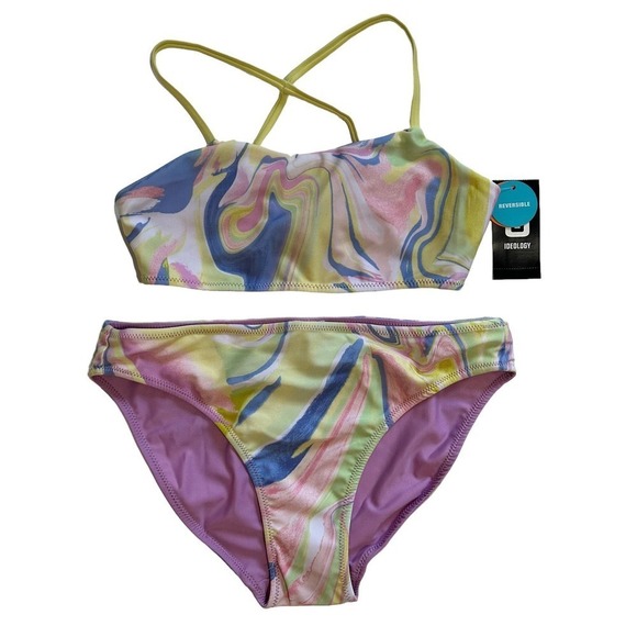 NWT Ideology 2pc Bathing Suit Violet Tulle Girls Large - Picture 1 of 5